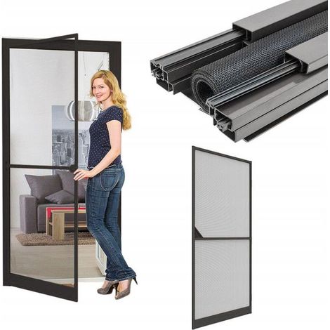 Mosquitera easy life aluminio antracita 100 x 215 cm
