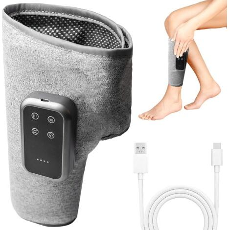 Masseur de jambes : masseur de mollet avec fonction chauffante, masseur de mollet sans fil avec fonction de chauffage à 3 niveaux, appareil de massage jambes avec compression d'air, 3 modes de massage