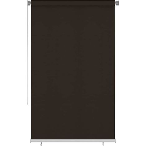 Store roulant extérieur marron 145 x 230 cm en HDPE protection UV avec accessoires de fixation (1/5)