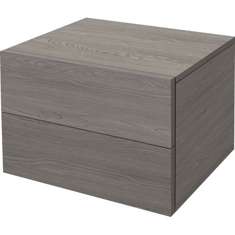 ML-Design Mesilla de Noche 42 x 29 x 30cm Gris Ceniza Armario Colgante con 2 Cajones Cómoda Mesita Flotante Armario de Pared Cajonera Mueble Auxiliar Organizador para Dormitotio Salón o Habitación (1/5)