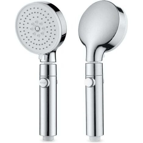 Pommeau de Douche Haute Pression,Pommeau de Douche 3 Jets,Pommeau de Douche Anti Calcaire,Douchette avec Interrupteur,Pommeau de Douche Economie d'eau,Douchette Douche Salle de Bain Universel (1/4)