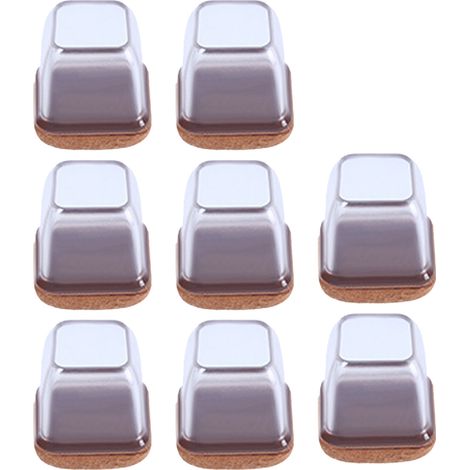 [Möbelbeinschoner] 8 rutschfeste und geräuscharme Filzgleiter aus TPE zum Schutz von Parkettböden – 2 mm dick, 1,9/2,5/3,2 cm Durchmesser, 8 Stück, transparent oder braun (1/5)
