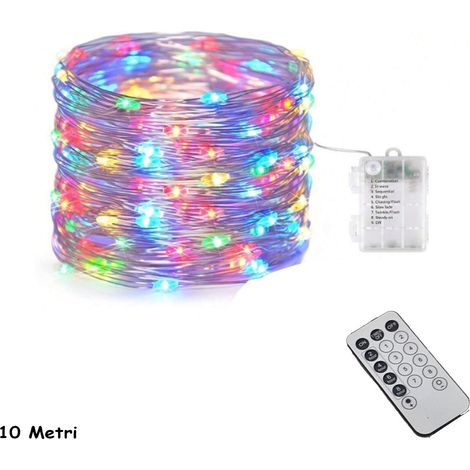 RUBAN LED 10M 100 LED RVB MULTICOLORE LUMIÈRE À BATTERIE LUMIÈRES DE NOËL FIL D'ARBRE (1/5)