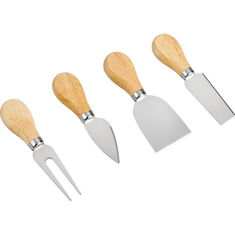 Couteau A Fromage - Set De 4 Couteaux En Acier Inoxydable Avec Manche En Bois - Pour Fromages Durs Mous Et Friables - Lot De 4 (1/5)