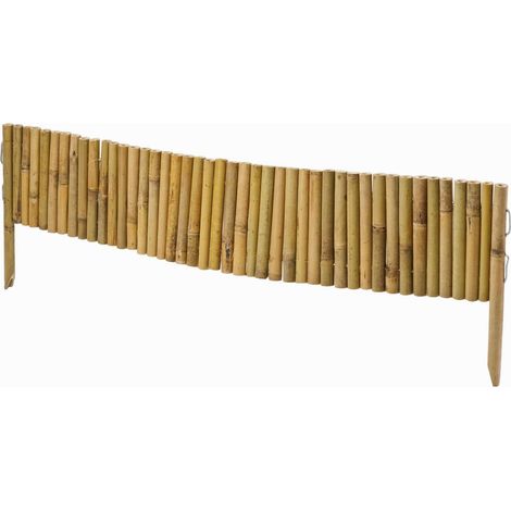 Bordure en bambou flexible 35x100cm – Résistante aux intempéries – Adaptable pour délimitation de massifs et allées de jardin – Windhager