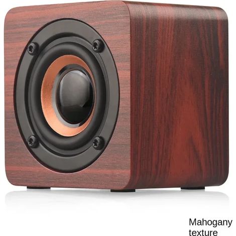 Mini enceinte Bluetooth sans fil (texture bois de séquoia), compatible avec les téléphones portables (1/5)