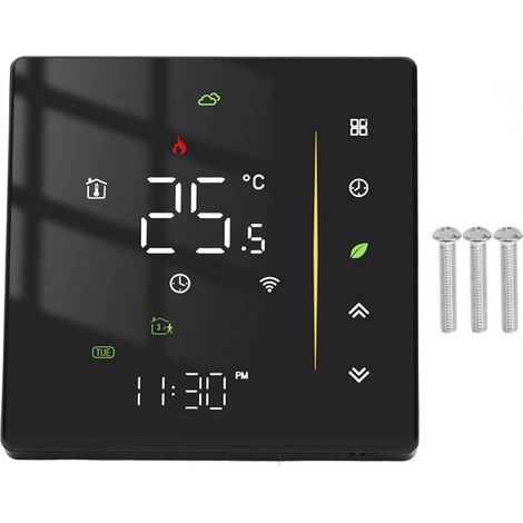 Thermostat WiFi, contrôleur de température programmable intelligent pour le chauffage de la chaudière 95-240V noir (1/5)