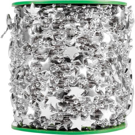 Guirlande Perles Fausses Étoiles DIY pour Décoration Noël Mariage Bouquet (Argent Étoile à 5 Branches) (1/5)