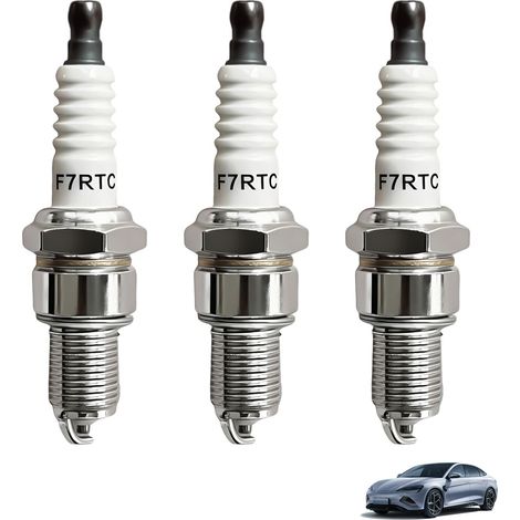 Set di 3 candele F7RTC compatibili con NGK BPR7ES 5534 V-Line 19, Bosch WR5DC WR5DP, Champion RN7YC RN9YC, Denso W22EPR-U, candele di ricambio F7RTC per motori a combustione interna e utensili elettri (1/5)