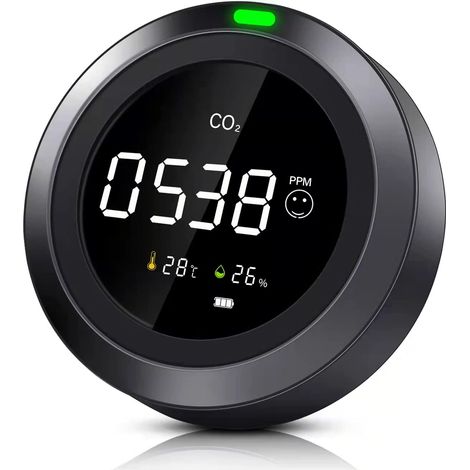 CO2-Detektor, 3-in-1-Raumluftqualitätsmonitor zur Erkennung von Kohlendioxidtemperatur und -feuchtigkeit, NDIR-CO2-Detektor (1/5)