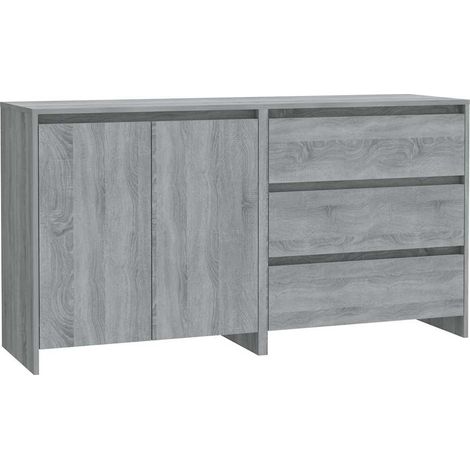 Maison Exclusive - Aparador de 2 piezas madera manufacturada gris (1/5)