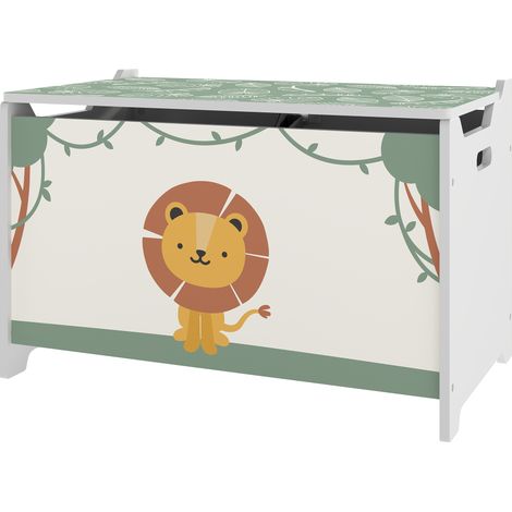 Baule Portagiochi con Coperchio Bambini Giocattoli Vestiti 60x37x39 cm Vert (1/5)