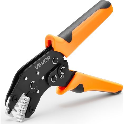 VEVOR Pinza Crimpatrice a Cricchetto per Cavi da 0,25-4 mm², Pinza Connettore Manuale per Terminali Elettrici con Marcature Metriche e AWG, Sgancio Rapido, Pressione Regolabile, per piu Terminali (1/5)