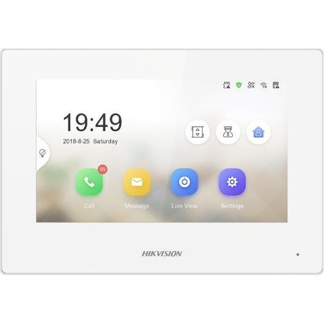 Hikvision DS-KH6320-WTE1-W station intérieure blanc 7 pouces