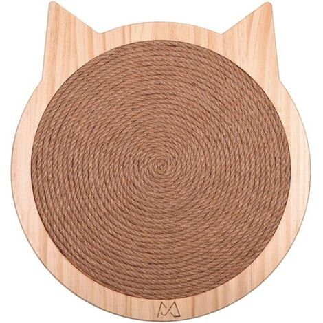 Tapis à gratter en Forme de Chat pour Chats Chatons Planche à gratter en Sisal Mural avec Ventouse Forte Meubles de Jouet de Chat en Bois Massif