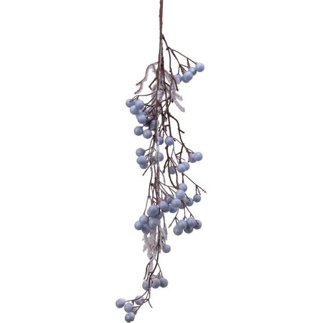 Ramo decorativo innevato con bacche 80 cm