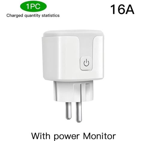 Tuya Smart WiFi-Steckdose (Europäischer Standard) mit Stromüberwachung, Timerfunktion und Sprachsteuerung - 16A ZN275250