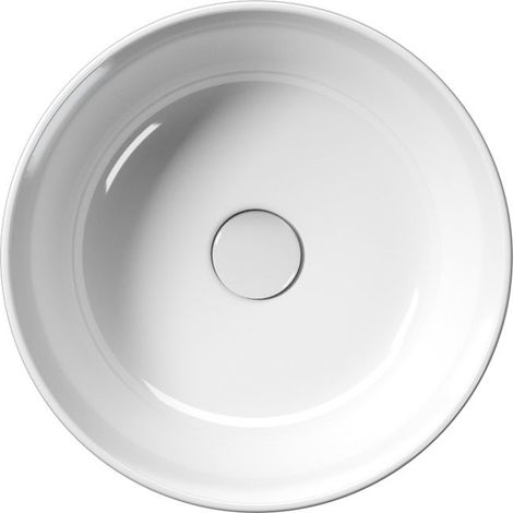 Vasque à poser KUBE X en céramique, diamètre 40 cm, blanc ExtraGlaze