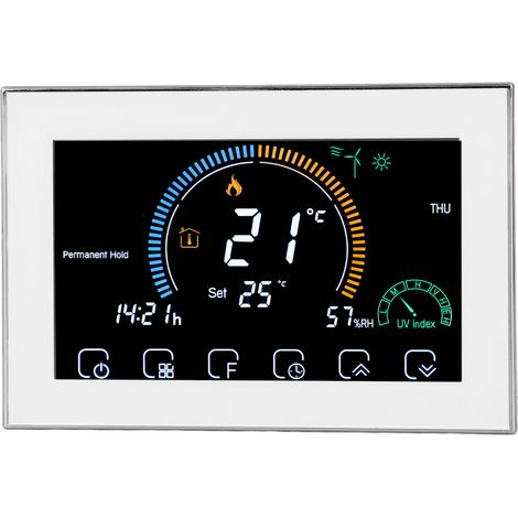 Thermostat intelligent 5A, interrupteur WiFi, commande vocale, écran tactile Programmable pour chauffage au sol, AC95-240V, blanc (1/5)