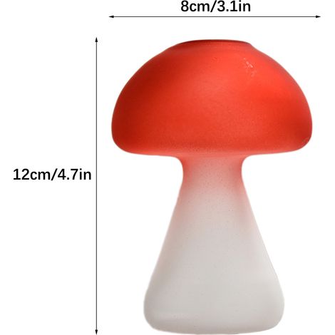 Vase en Verre Givré Champignon Hydroponique Transparent Décoration Maison Flacon Aromathérapie