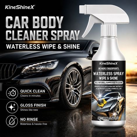 KineShineX Car Body Cleaning Spray - No water required, quickly removes stains, fingerprints, and insect residue. (1/4)