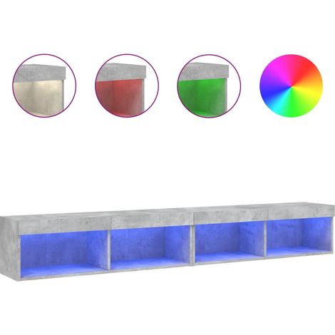 Maison Exclusive - Mobili TV con Luci LED 2pz Grigio Cemento 100x30x30 cm