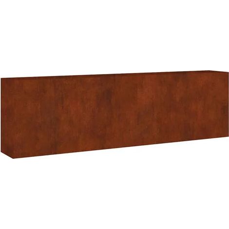 Lit de jardin surélevé en acier Corten 280 x 40 x 80 cm (1/5)