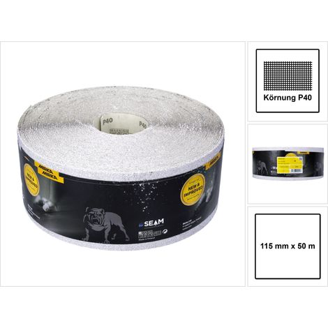 Mirka BASECUT Rouleau de papier abrasif 115 mm x 50 m, P40, Papier abrasif universel ( 2251100140N )