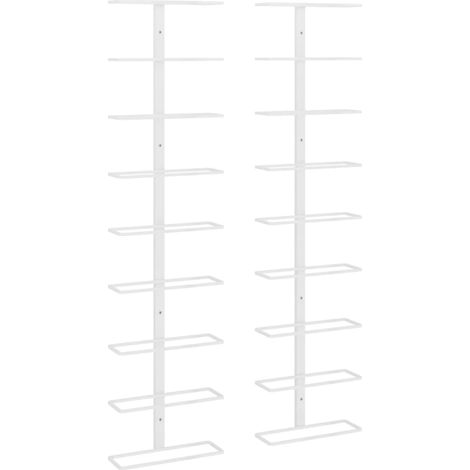 Casier à vin mural pour 9 bouteilles 2 pcs Blanc Fer CFW461423 (1/5)