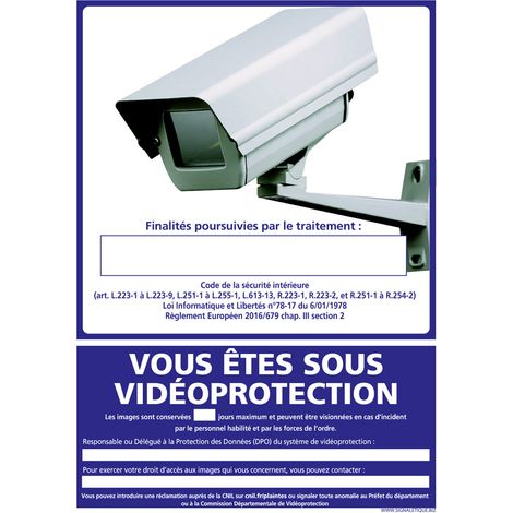 PANNEAU VOUS ETES SOUS VIDEO PROTECTION (G1220) - Adhésif - 75 x 105 mm