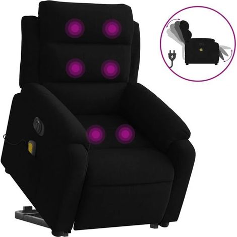 Fauteuil inclinable de massage électrique en velours noir