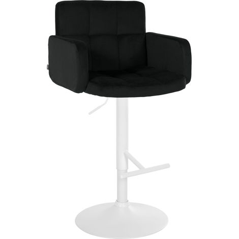 Barhocker Los Angeles Samt schwarz weiß (1/5)