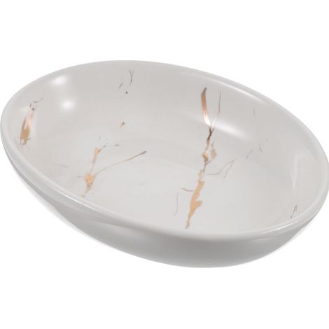 Plateau porte-savon, céramique, blanc, pour lavabo et cuisine (1/5)