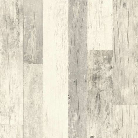 Light Grey Wood Effect Vinyl Wallpaper Vertical Plank Panel Scandinavian Style