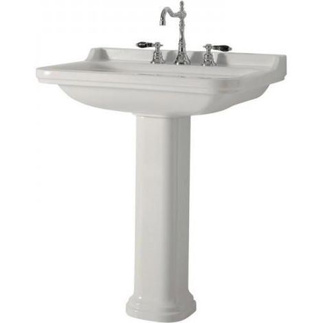 Cristina Ondyna – Vasque suspendue céramique 600mm blanc – Perçage 3 trous – Pour salle de bain moderne – WD6155 (1/7)