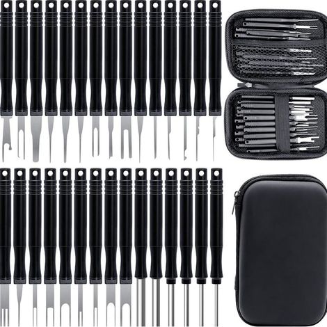 30 Pcs Outils de Retrait de Terminal pour Câble de Voiture, Outil de Déverrouillage de Voiture Outils de Extracteur de Cosses pour Retrait de Connecteur de Câble de Voiture
