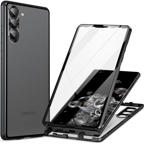 Custodia per Samsung Galaxy S23, con doppio vetro magnetico, nera. (1/5)