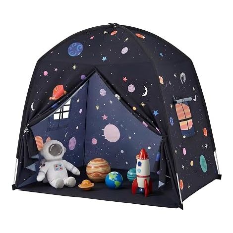 Tente de lit chambre d'enfant : sol lit enfant grotte tente d'intérieur maison de jeu portable pliable lit simple superposé rideaux taille fille garçon maison dormir chambre noir (1/5)