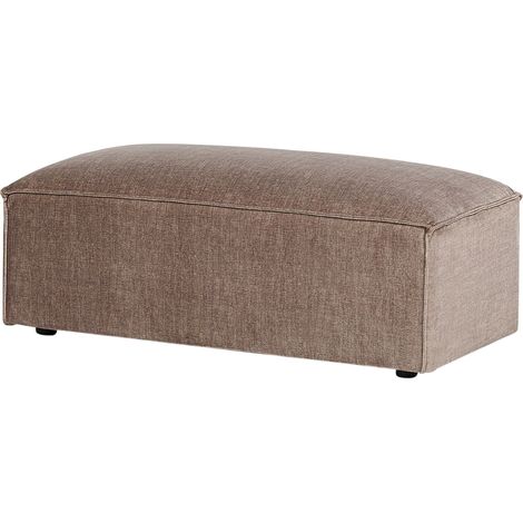 Ottoman Pouf Repose-Pieds Moderne en Tissu Marron Hellnar (1/5)