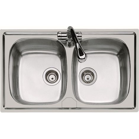 Lavello inox 2 v 86x50 incasso