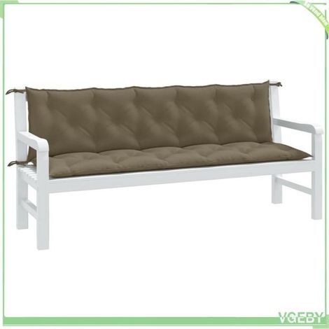4002627 Coussins de banc de jardin lot de 2 taupe mélangé tissu (1/5)