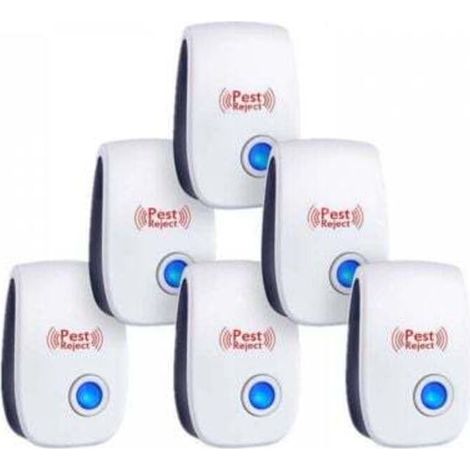 [NEVER USED] Pack of 6 ultrasonic pest repellents, for indoor use, against mosquitoes/mice/cockroaches/rodents/ants/spiders/insects