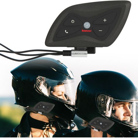 Talkie-walkie Bluetooth pour motard T6 plus (livré avec batterie intégrée) (1/5)
