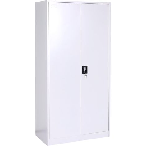 [NEUWERTIG] Aktenschrank HHG-408, Stahlschrank Mehrzweckschrank, Schließfach Kleiderstange abschließbar, Metall 185x90x45cm, grau