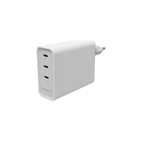 Cargador de pared Mophie ROC GaN, 3 puertos USB-C, 140 W (blanco) (1/3)