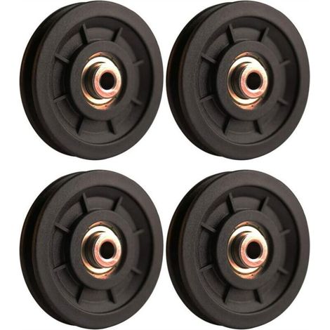 SABIR Accessoire de levage,4 pcs 110 mm Roulement Poulie Nylon, Poulie Musculation, Roue Universelle pour câble Machine Gym équipement Porte de Garage (1/4)