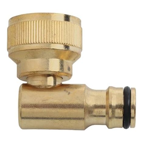 1 x Raccord coudé pivotant, laiton, filetage femelle 3/4 pouce, pour tuyau d'arrosage, robinet extérieur et enrouleur (1/5)