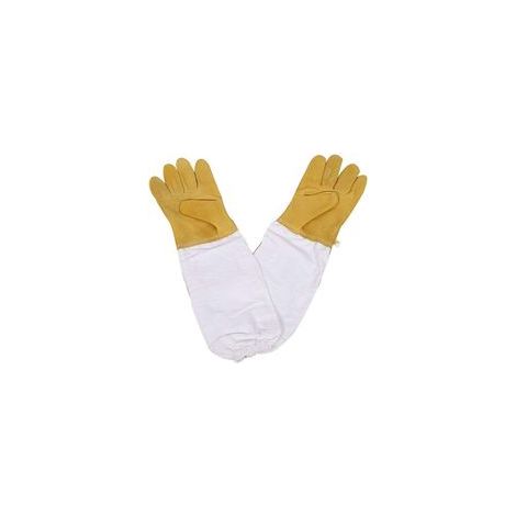 Gants d'apiculture (Jaune), Gants de Protection en Peau de Mouton Manches Longues Durable Parfait pour l'apiculteur débutant (1/5)