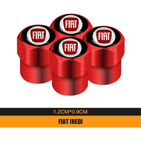 (B rouge) 4 pièces bouchons de tige de valve de pneu de roue de voiture en alliage métallique adaptés pour 500 Grande Punto Tipo Stilo UNO Astra Bravo Panda Freemont Linea Strada (1/5)