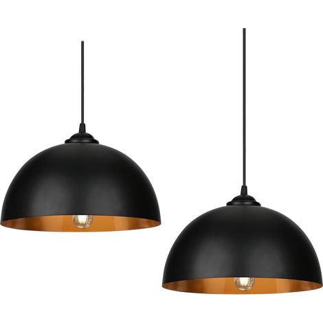 SWANEW Lampada a sospensione paralume E27 lampada a sospensione lampada da soffitto plafoniera in metallo 2er (1/5)